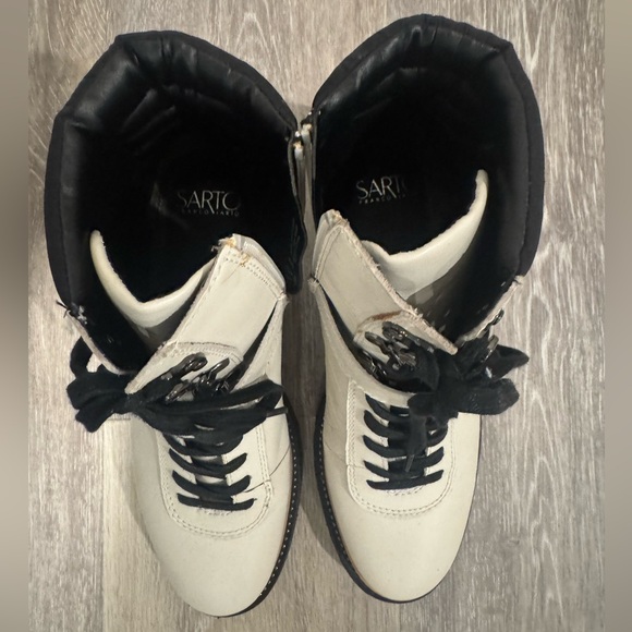 Franco Sarto White and Black Combat Boots - Picture 5 of 6